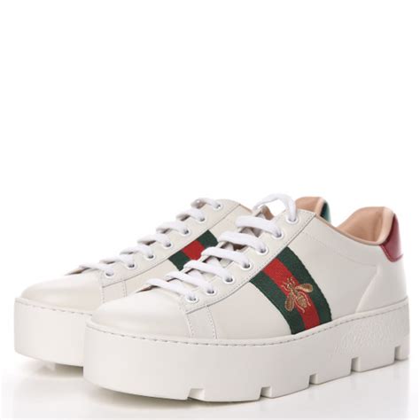 gucci ace platform white|Gucci platform sneakers sale.